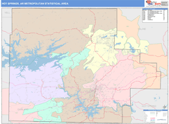 Hot Springs Metro Area Digital Map Color Cast Style